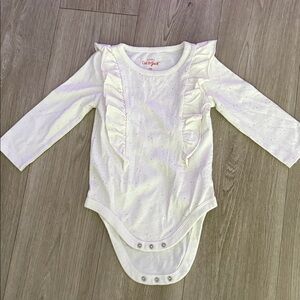 Carter's Cream Ruffled Long Sleeve Bodysuit